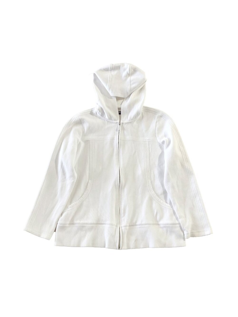 Kirkland Signature Full Zip Hoodie Womens Size XL White Sweatshirt